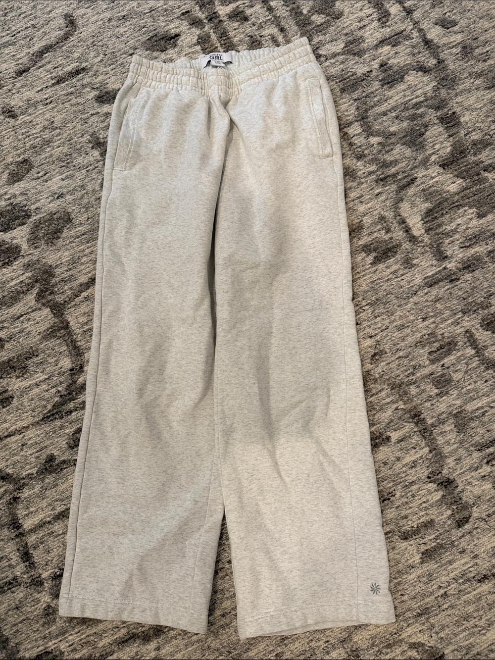 Athleta Light Gray Wide-Leg Sweatpants
